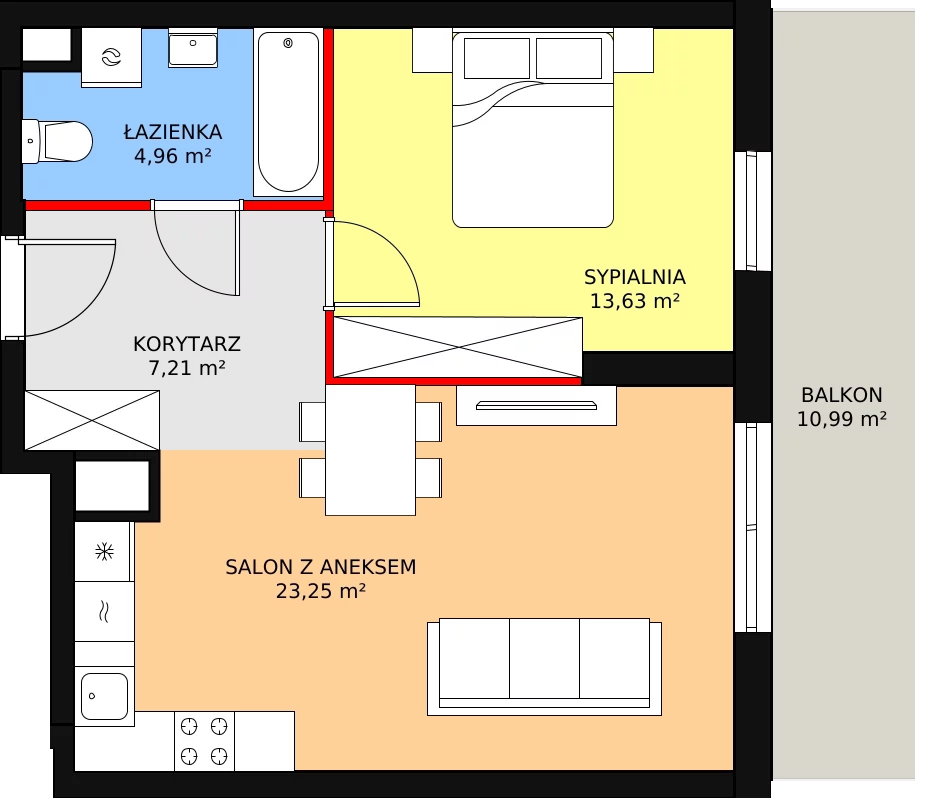 2 pokoje, mieszkanie 49,05 m², piętro 7, oferta nr D4-D5/M066, Ursus Vita, Warszawa, Ursus, Szamoty, ul. Herbu Oksza