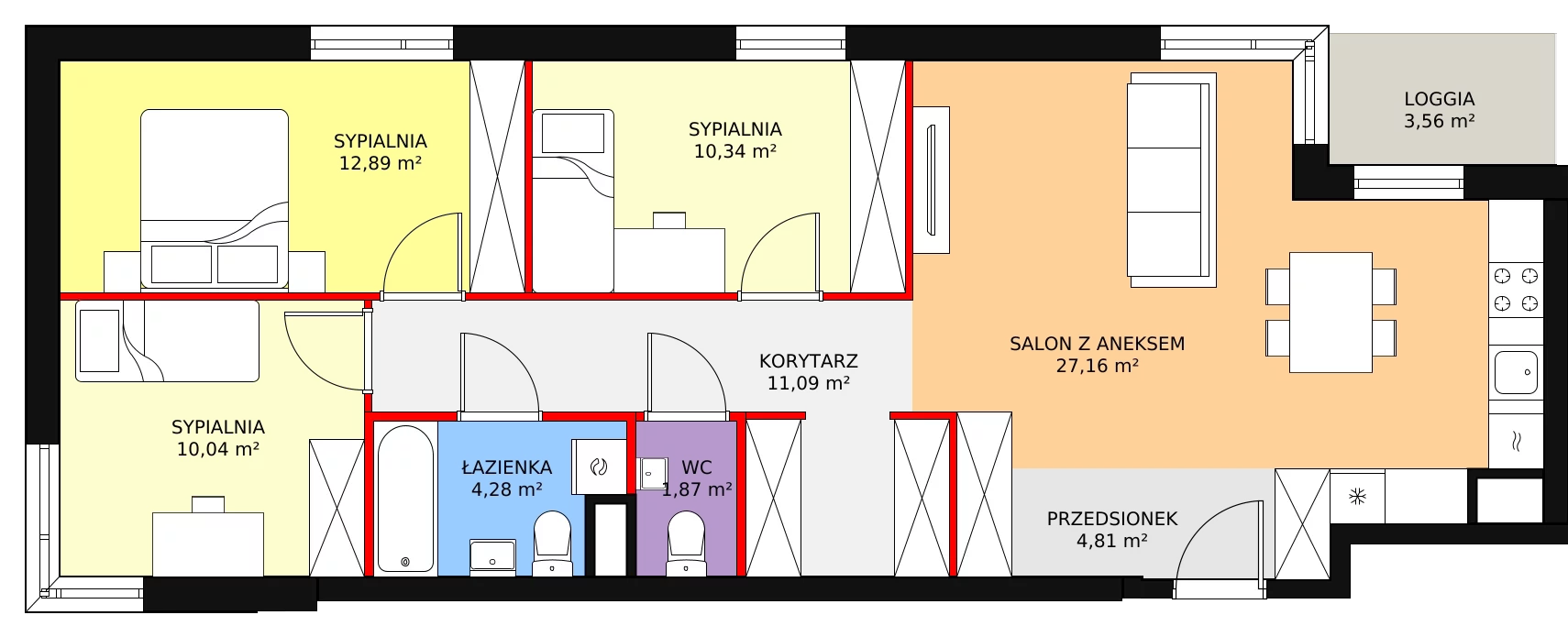 4 pokoje, mieszkanie 82,48 m², piętro 4, oferta nr D4-D5/M197, Ursus Vita, Warszawa, Ursus, Szamoty, ul. Herbu Oksza