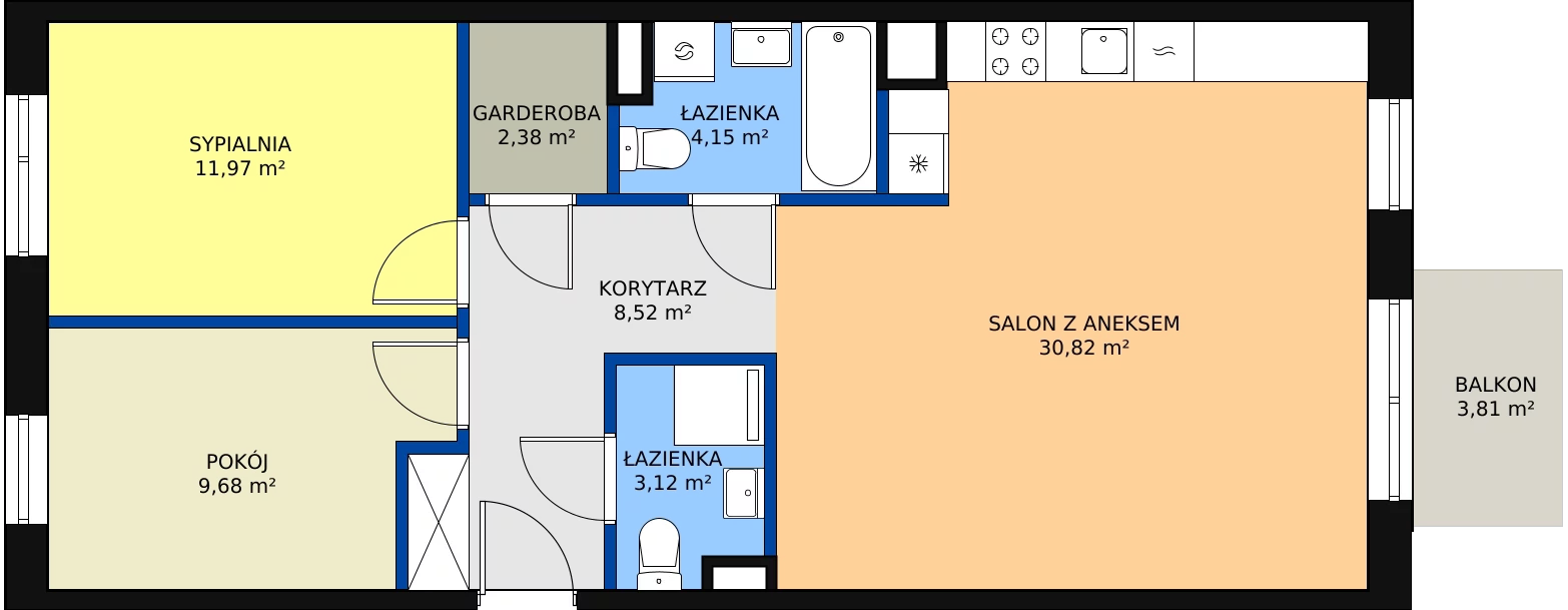 Zalety mieszkania 70.64 m², L1/M054