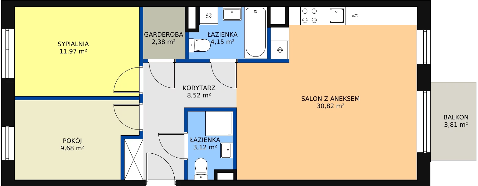 Zalety mieszkania 70.64 m², L1/M058