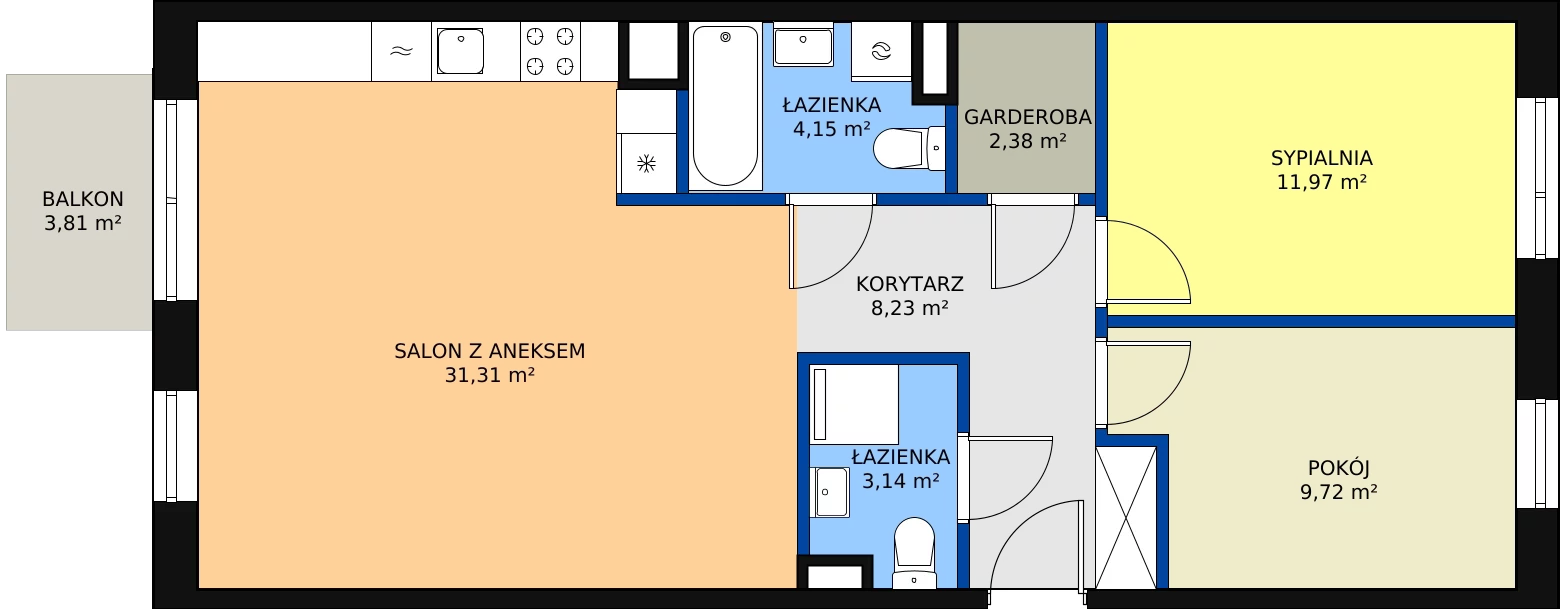 Zalety mieszkania 70.9 m², L1/M091