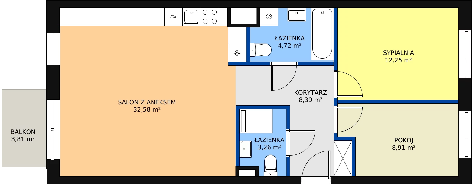 Zalety mieszkania 70.11 m², L1/M135