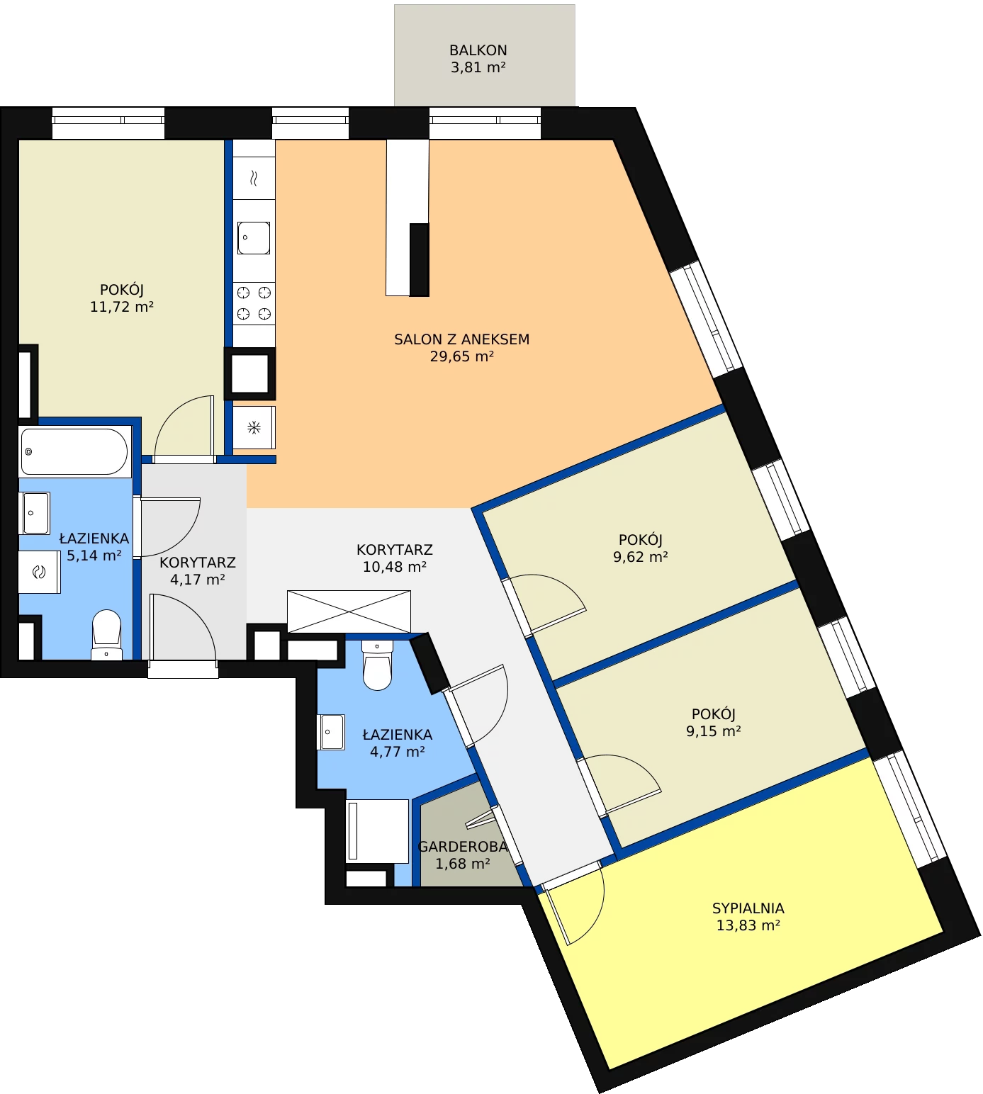 Zalety mieszkania 100.21 m², L1/M072