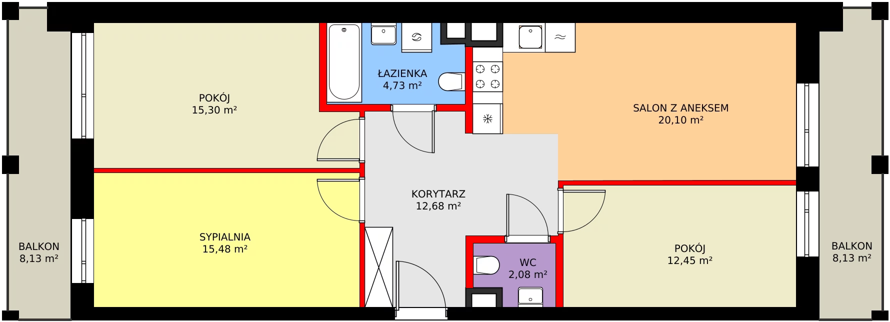 4 pokoje, mieszkanie 82,82 m², piętro 1, oferta nr 1/M087, Stalowa Form 43.45, Warszawa, Praga Północ, Nowa Praga, ul. Stalowa