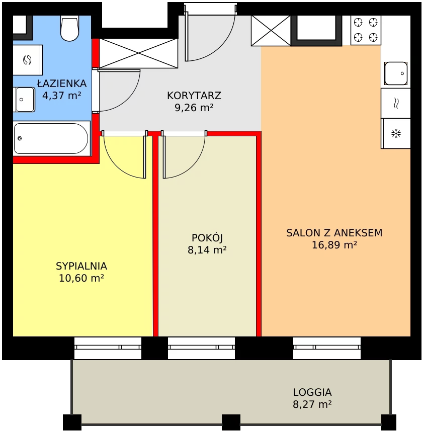 3 pokoje, mieszkanie 49,26 m², piętro 1, oferta nr 1/M037, Stalowa Form 43.45, Warszawa, Praga Północ, Nowa Praga, ul. Stalowa