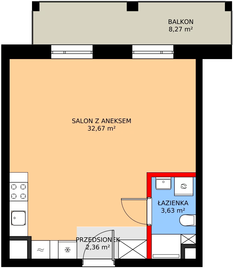 1 pokój, mieszkanie 38,66 m², piętro 1, oferta nr 1/M034, Stalowa Form 43.45, Warszawa, Praga Północ, Nowa Praga, ul. Stalowa