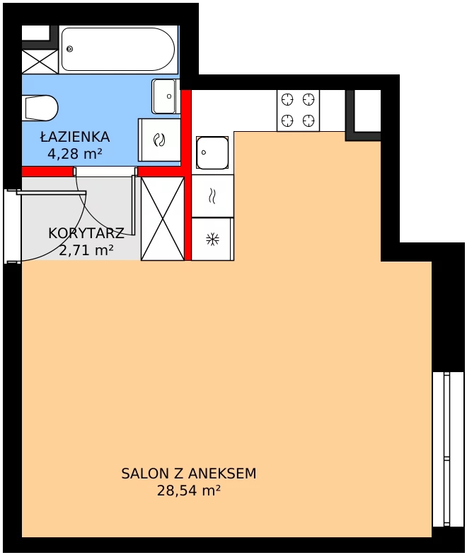 1 pokój, mieszkanie 35,53 m², piętro 1, oferta nr 1/M039, Stalowa Form 43.45, Warszawa, Praga Północ, Nowa Praga, ul. Stalowa