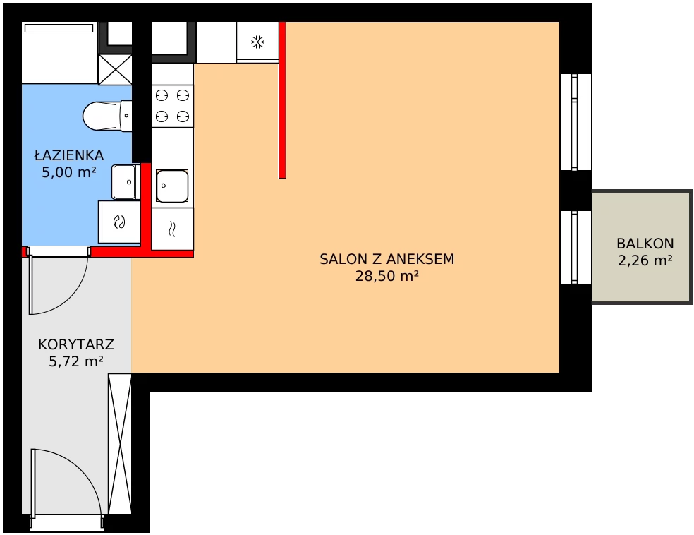1 pokój, mieszkanie 39,22 m², piętro 2, oferta nr 1/M051, Stalowa Form 43.45, Warszawa, Praga Północ, Nowa Praga, ul. Stalowa