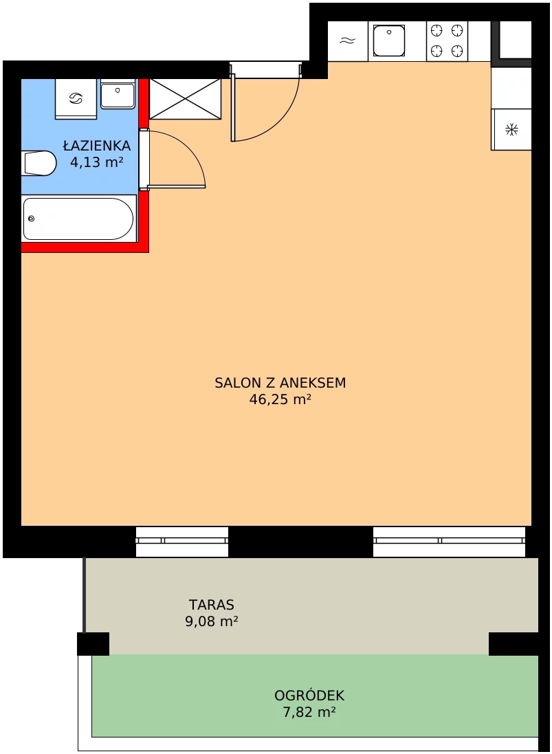 1 pokój, mieszkanie 50,38 m², parter, oferta nr 1/M028, Stalowa Form 43.45, Warszawa, Praga Północ, Nowa Praga, ul. Stalowa