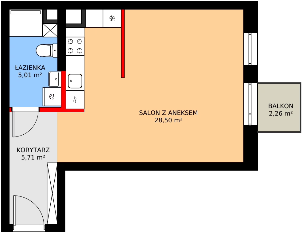 1 pokój, mieszkanie 39,22 m², piętro 1, oferta nr 1/M041, Stalowa Form 43.45, Warszawa, Praga Północ, Nowa Praga, ul. Stalowa