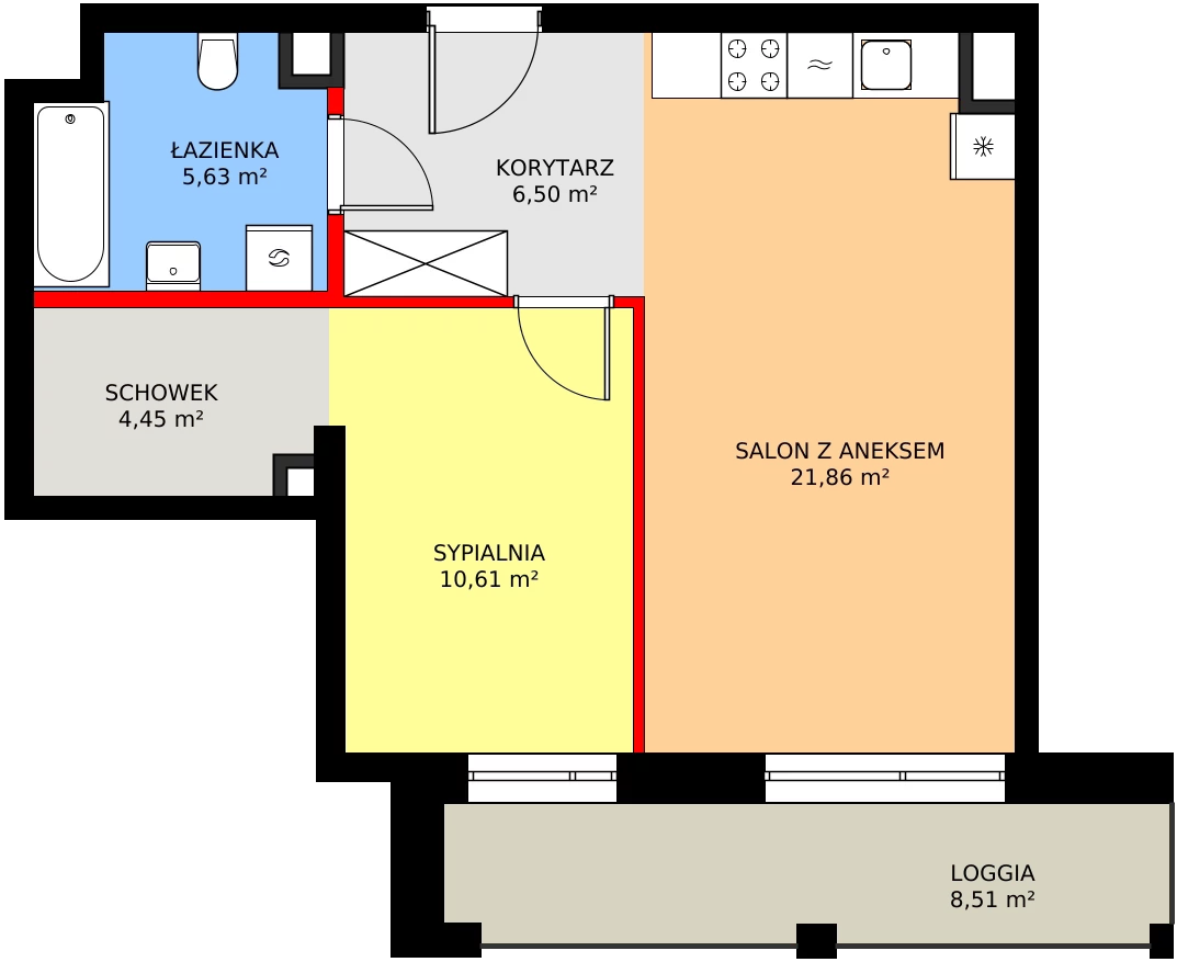 2 pokoje, mieszkanie 49,05 m², piętro 2, oferta nr 1/M048, Stalowa Form 43.45, Warszawa, Praga Północ, Nowa Praga, ul. Stalowa