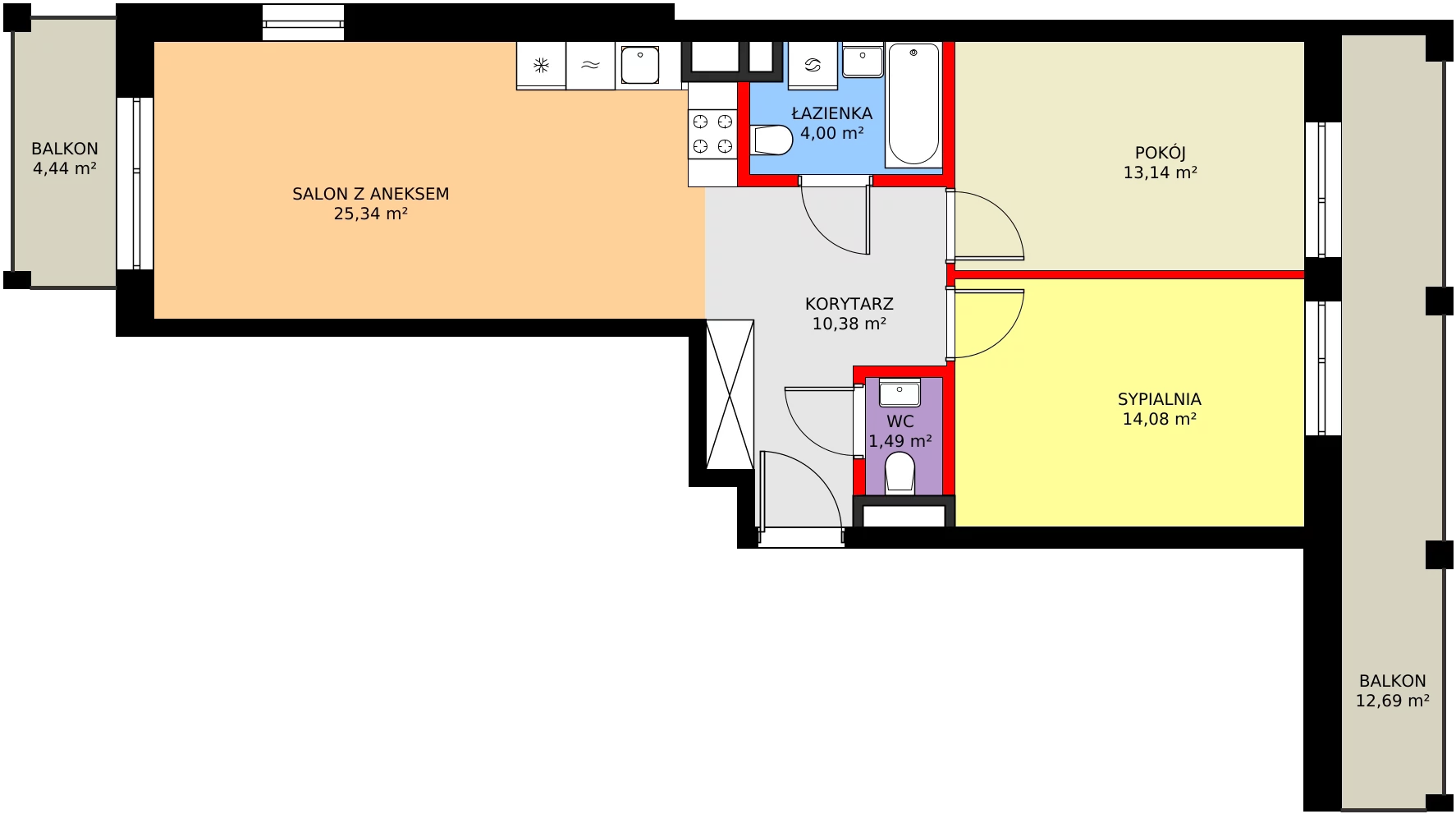 3 pokoje, mieszkanie 68,43 m², piętro 2, oferta nr 1/M093, Stalowa Form 43.45, Warszawa, Praga Północ, Nowa Praga, ul. Stalowa