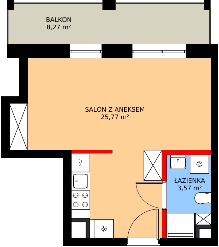 1 pokój, mieszkanie 29,34 m², piętro 1, oferta nr 1/M086, Stalowa Form 43.45, Warszawa, Praga Północ, Nowa Praga, ul. Stalowa