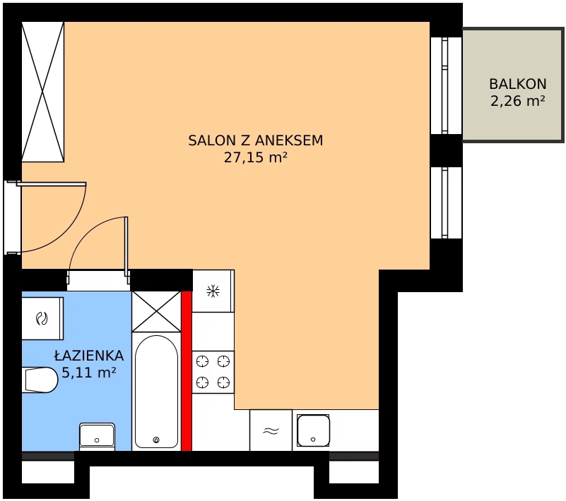 1 pokój, mieszkanie 32,26 m², piętro 1, oferta nr 1/M006, Stalowa Form 43.45, Warszawa, Praga Północ, Nowa Praga, ul. Stalowa