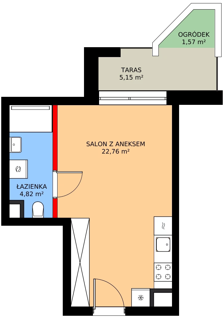 1 pokój, mieszkanie 26,58 m², piętro 4, oferta nr 1/M065, Stalowa Form 43.45, Warszawa, Praga Północ, Nowa Praga, ul. Stalowa
