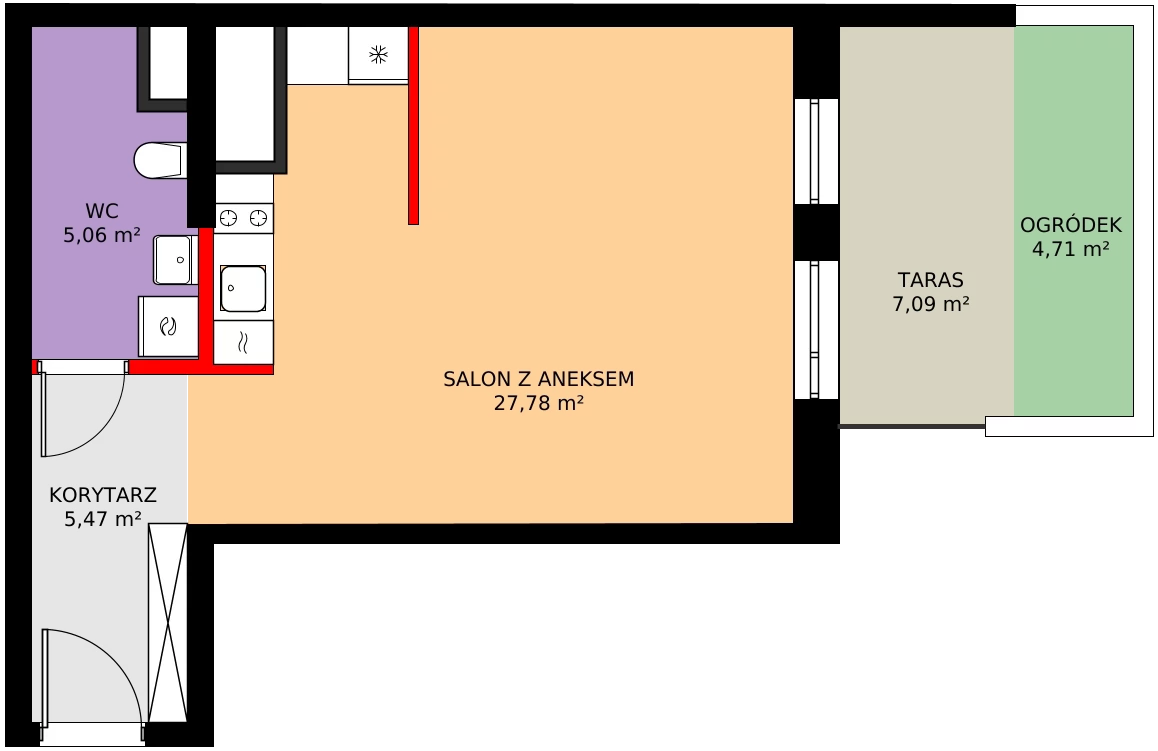 1 pokój, mieszkanie 38,31 m², parter, oferta nr 1/M031, Stalowa Form 43.45, Warszawa, Praga Północ, Nowa Praga, ul. Stalowa