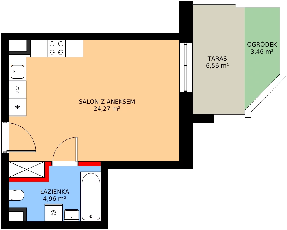 1 pokój, mieszkanie 26,58 m², piętro 4, oferta nr 1/M065, Stalowa Form 43.45, Warszawa, Praga Północ, Nowa Praga, ul. Stalowa