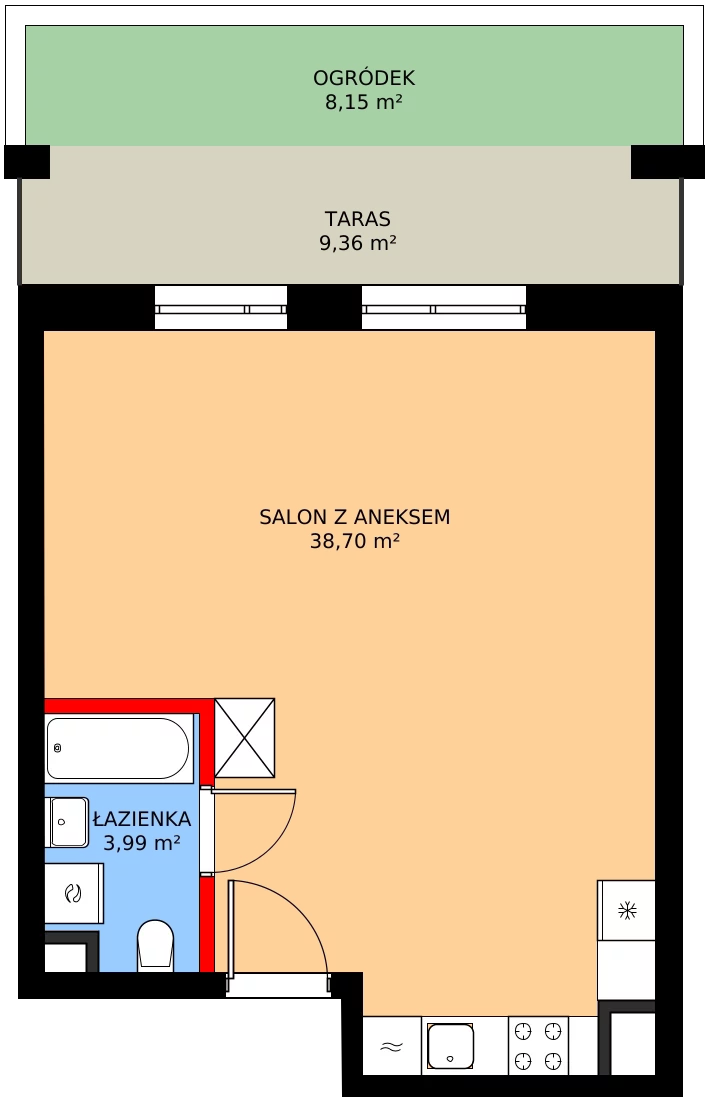 1 pokój, mieszkanie 42,69 m², parter, oferta nr 1/M027, Stalowa Form 43.45, Warszawa, Praga Północ, Nowa Praga, ul. Stalowa