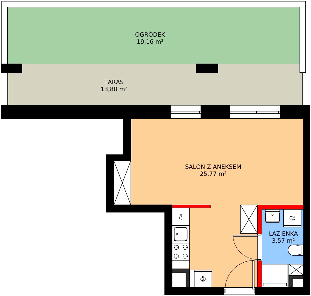 1 pokój, mieszkanie 29,34 m², parter, oferta nr 1/M083, Stalowa Form 43.45, Warszawa, Praga Północ, Nowa Praga, ul. Stalowa