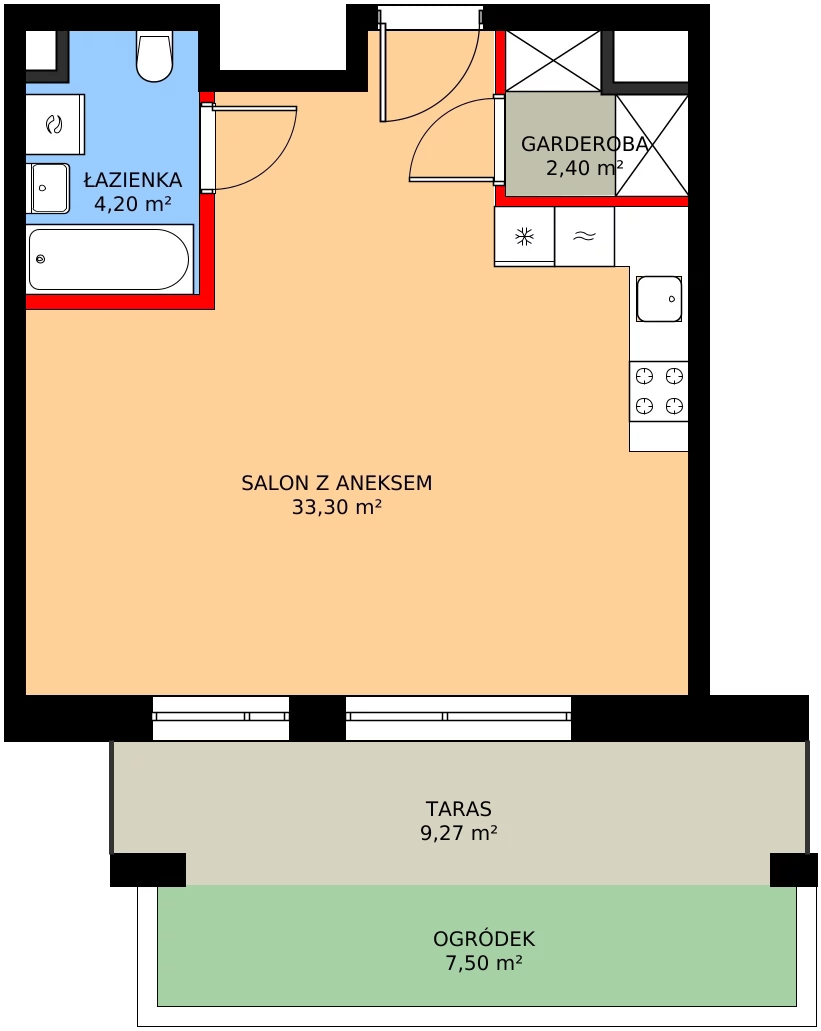 1 pokój, mieszkanie 39,90 m², parter, oferta nr 1/M029, Stalowa Form 43.45, Warszawa, Praga Północ, Nowa Praga, ul. Stalowa