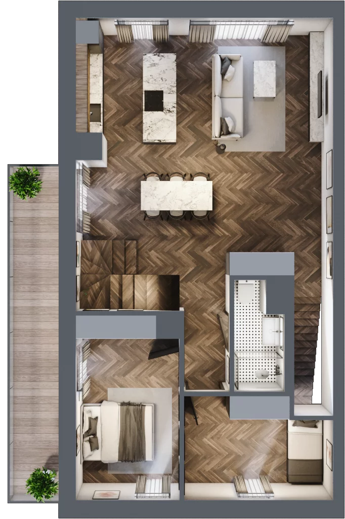 5 pokoi, mieszkanie 118,00 m², parter, oferta nr 43A, Małe Wilczyce, Wilczyce, ul. Zgodna / Życzliwa