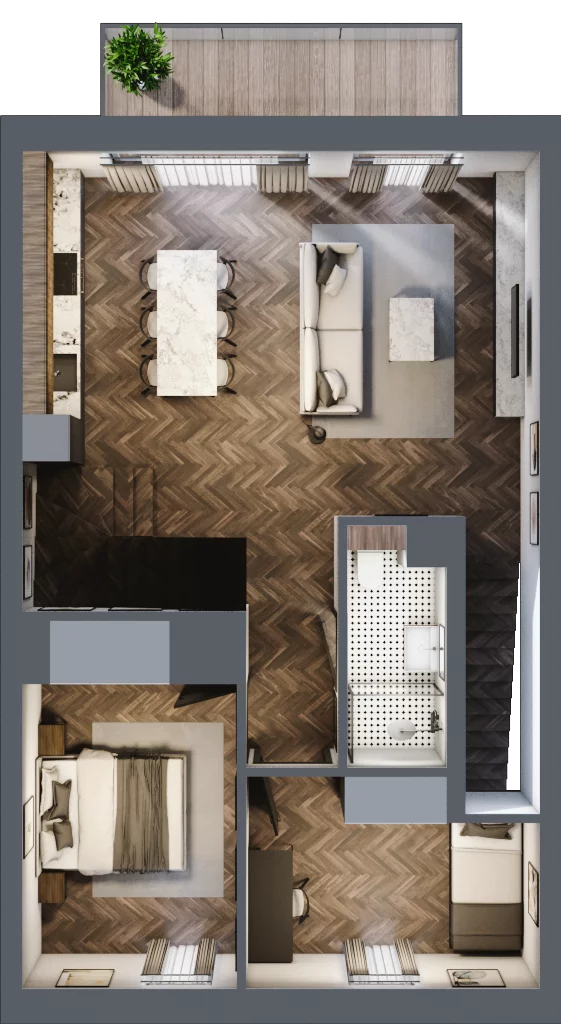 5 pokoi, mieszkanie 91,30 m², piętro 1, oferta nr 2A, Małe Wilczyce, Wilczyce, ul. Zgodna / Życzliwa