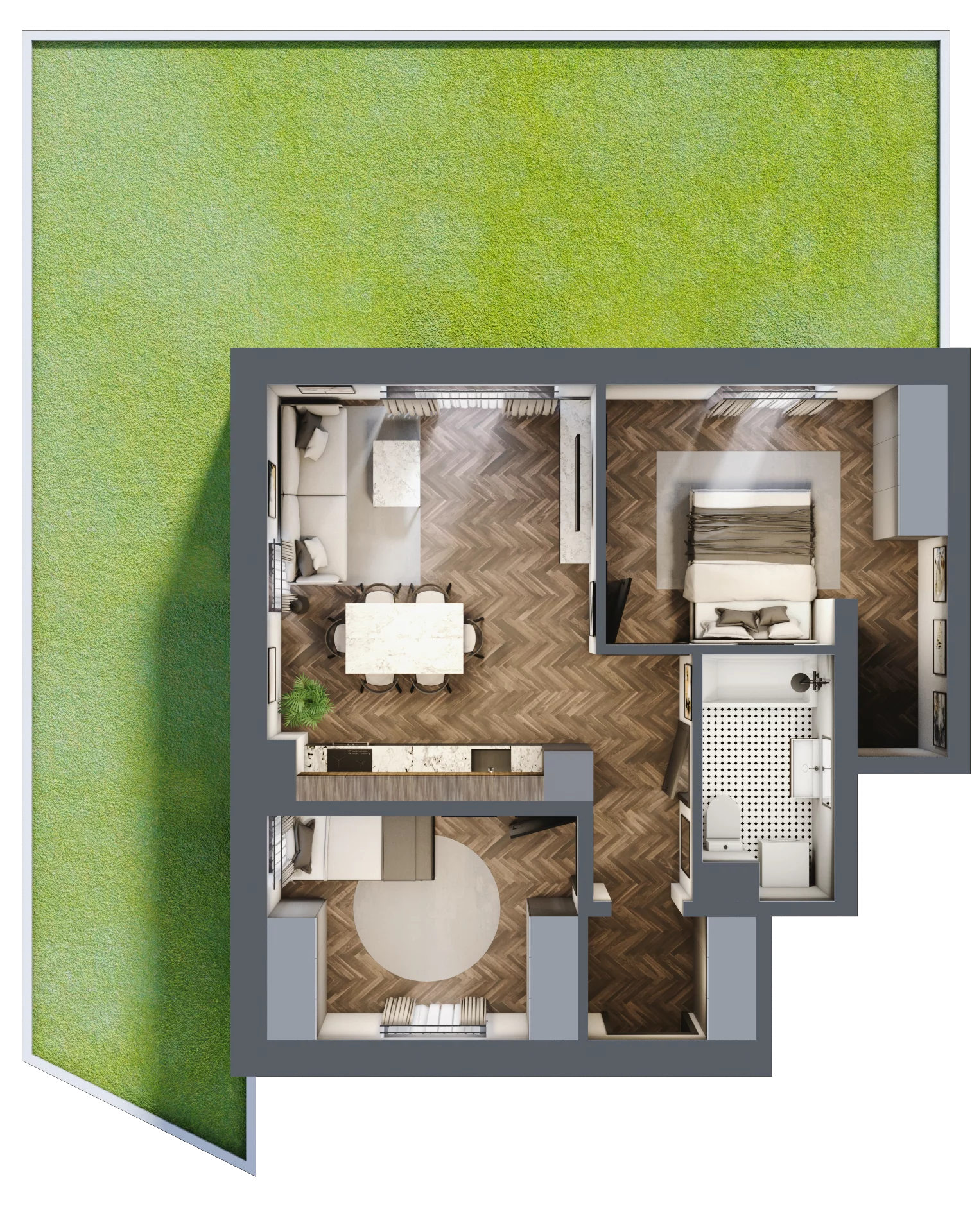 3 pokoje, mieszkanie 55,60 m², parter, oferta nr 21, Małe Wilczyce, Wilczyce, ul. Zgodna / Życzliwa