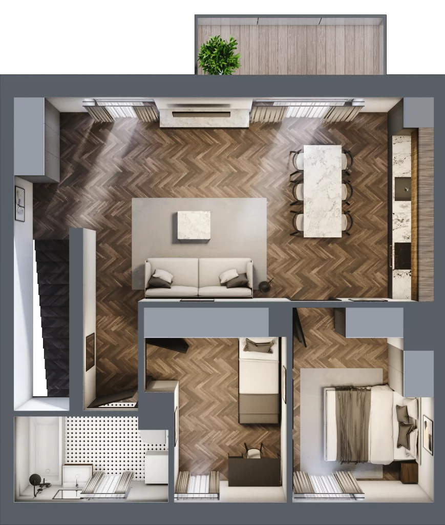 3 pokoje, mieszkanie 62,20 m², piętro 1, oferta nr 20A, Małe Wilczyce, Wilczyce, ul. Zgodna / Życzliwa
