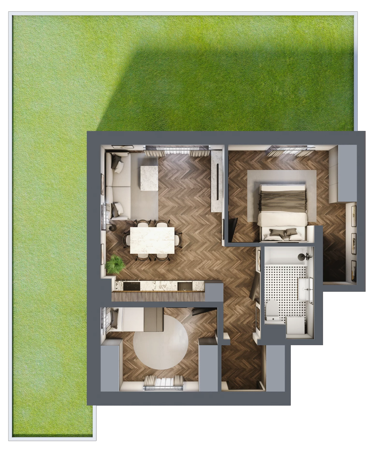 3 pokoje, mieszkanie 55,60 m², parter, oferta nr 6, Małe Wilczyce, Wilczyce, ul. Zgodna / Życzliwa