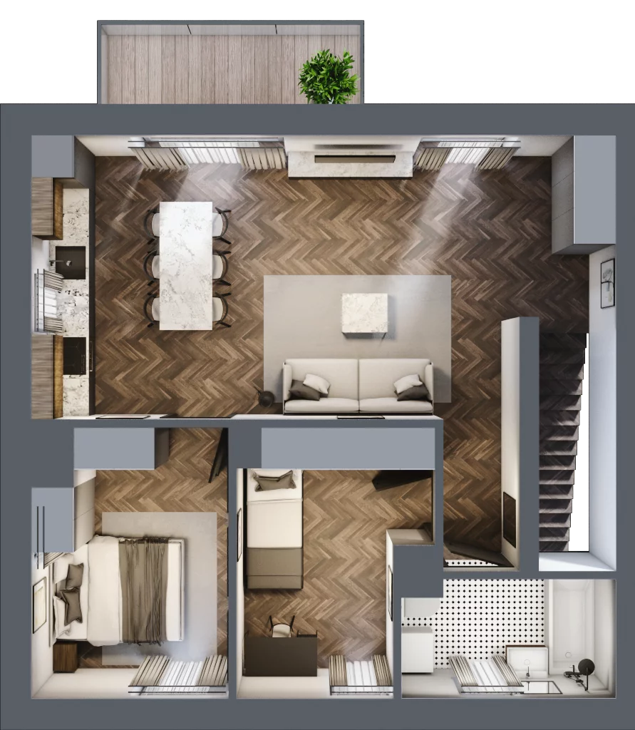 3 pokoje, mieszkanie 62,20 m², piętro 1, oferta nr 21A, Małe Wilczyce, Wilczyce, ul. Zgodna / Życzliwa