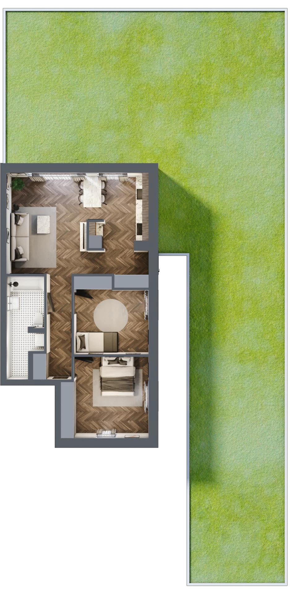 3 pokoje, mieszkanie 69,40 m², parter, oferta nr 1, Małe Wilczyce, Wilczyce, ul. Zgodna / Życzliwa