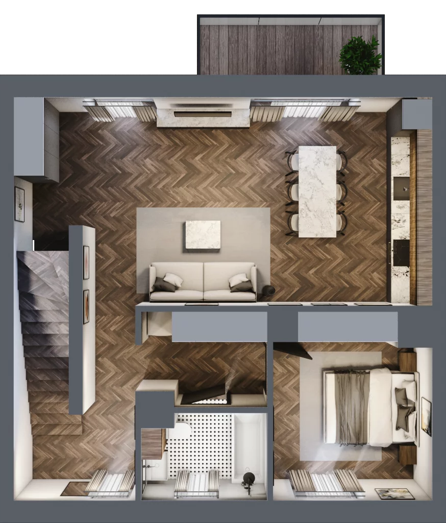 3 pokoje, mieszkanie 61,20 m², piętro 1, oferta nr 7A, Małe Wilczyce, Wilczyce, ul. Zgodna / Życzliwa