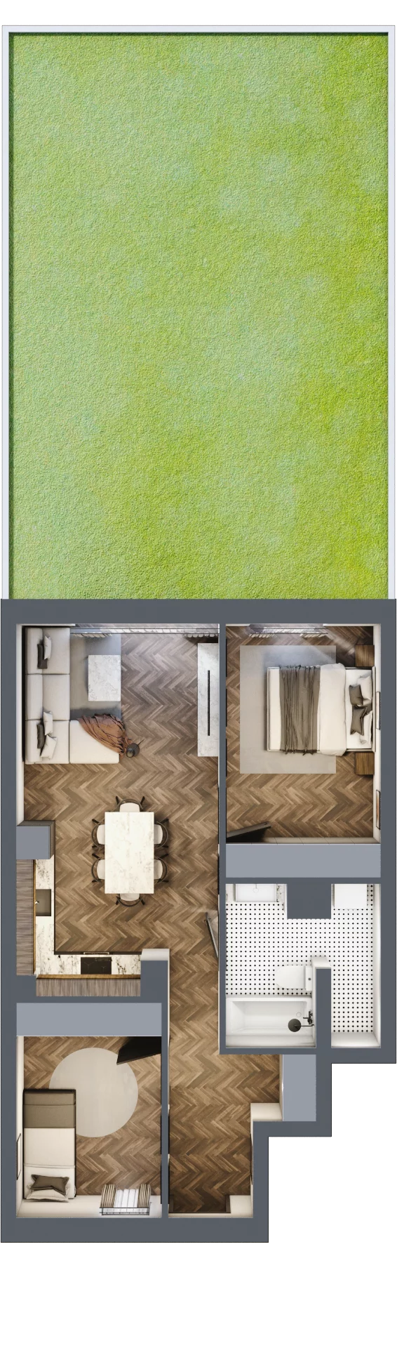 3 pokoje, mieszkanie 60,00 m², parter, oferta nr 3, Małe Wilczyce, Wilczyce, ul. Zgodna / Życzliwa