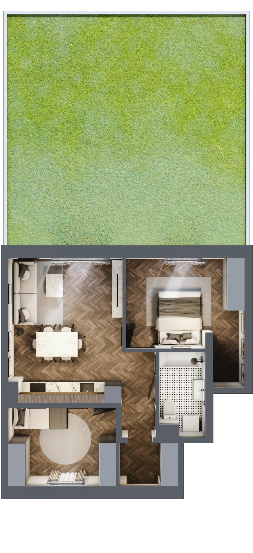 3 pokoje, mieszkanie 55,60 m², parter, oferta nr 15, Małe Wilczyce, Wilczyce, ul. Zgodna / Życzliwa