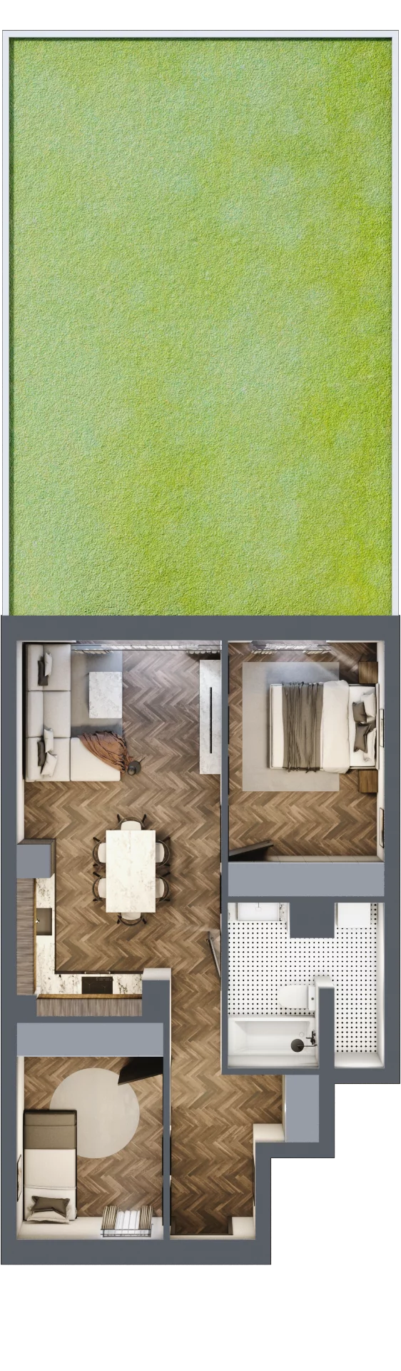 3 pokoje, mieszkanie 60,00 m², parter, oferta nr 2, Małe Wilczyce, Wilczyce, ul. Zgodna / Życzliwa