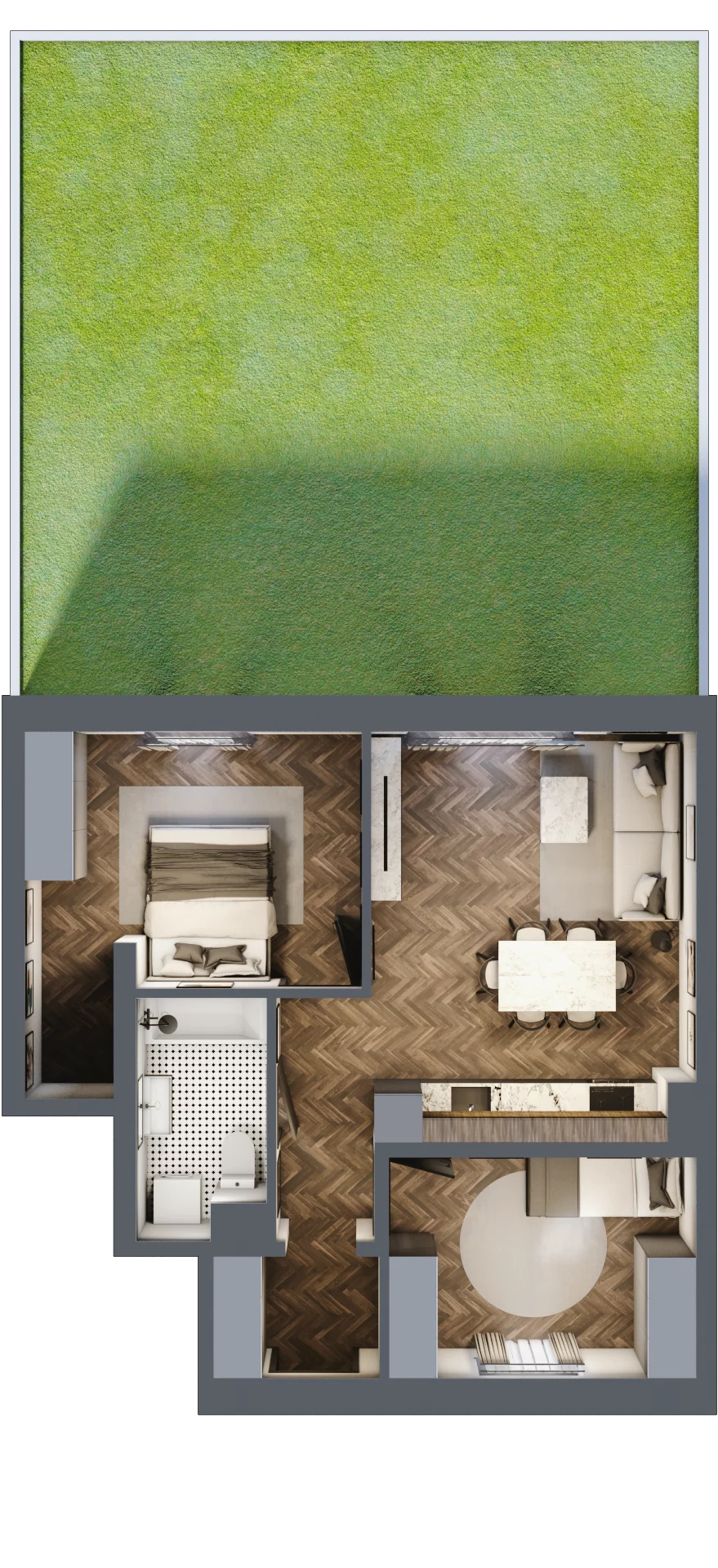 3 pokoje, mieszkanie 55,60 m², parter, oferta nr 7, Małe Wilczyce, Wilczyce, ul. Zgodna / Życzliwa