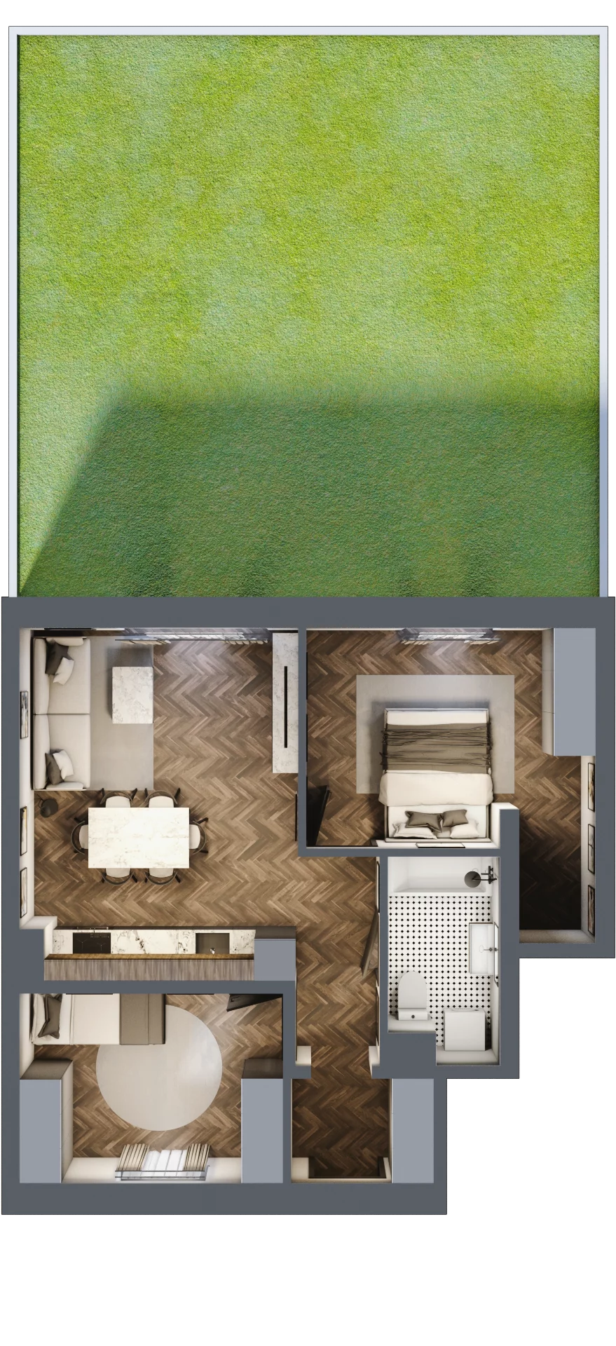 3 pokoje, mieszkanie 55,60 m², parter, oferta nr 10, Małe Wilczyce, Wilczyce, ul. Zgodna / Życzliwa