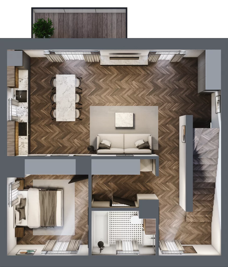 3 pokoje, mieszkanie 61,20 m², piętro 1, oferta nr 6A, Małe Wilczyce, Wilczyce, ul. Zgodna / Życzliwa