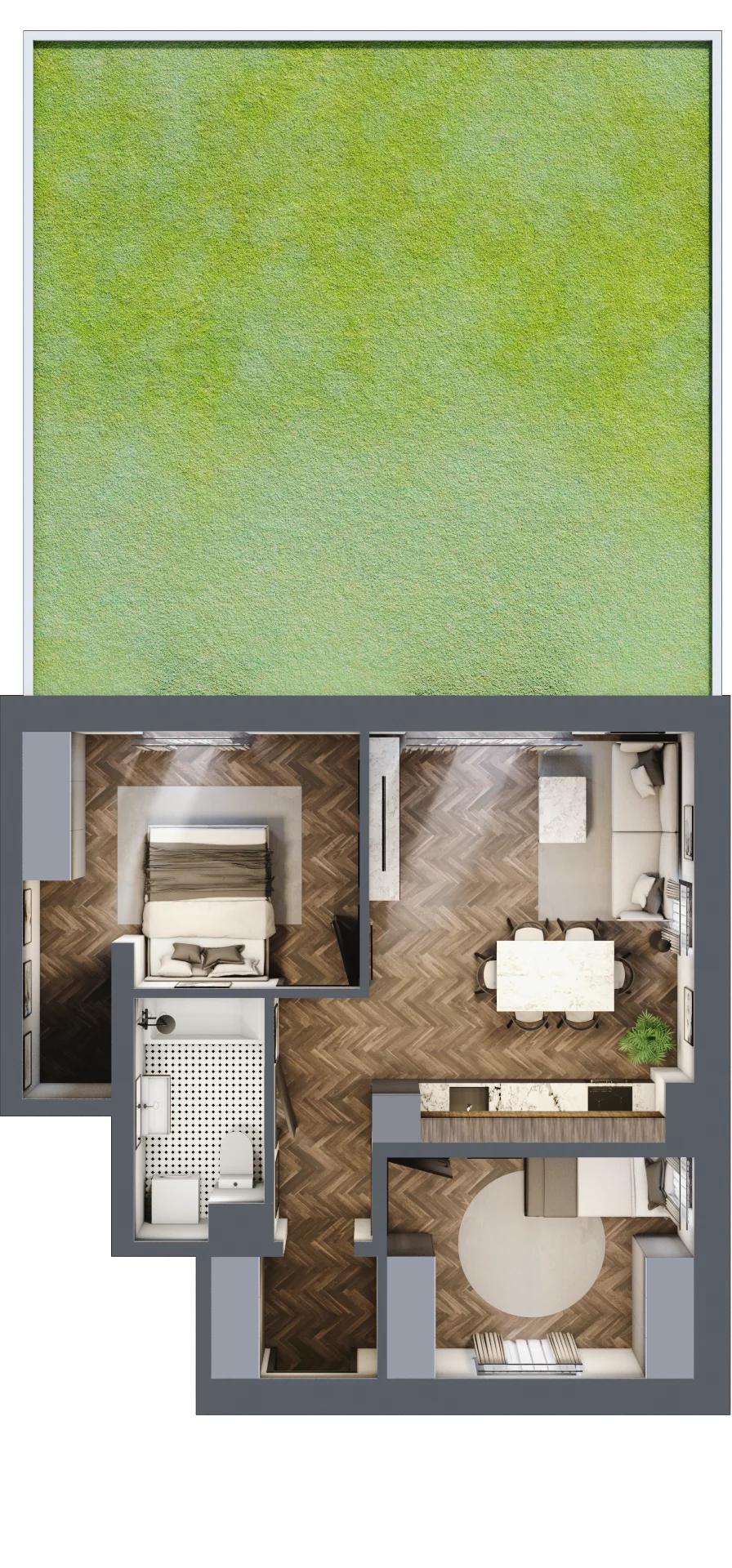 3 pokoje, mieszkanie 55,60 m², parter, oferta nr 14, Małe Wilczyce, Wilczyce, ul. Zgodna / Życzliwa