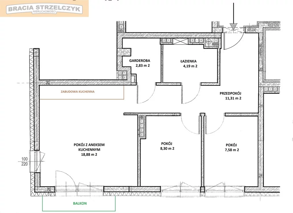 Apartament na sprzedaż, 52,89 m², 3 pokoje, piętro 3, oferta nr 687/9046/OMS