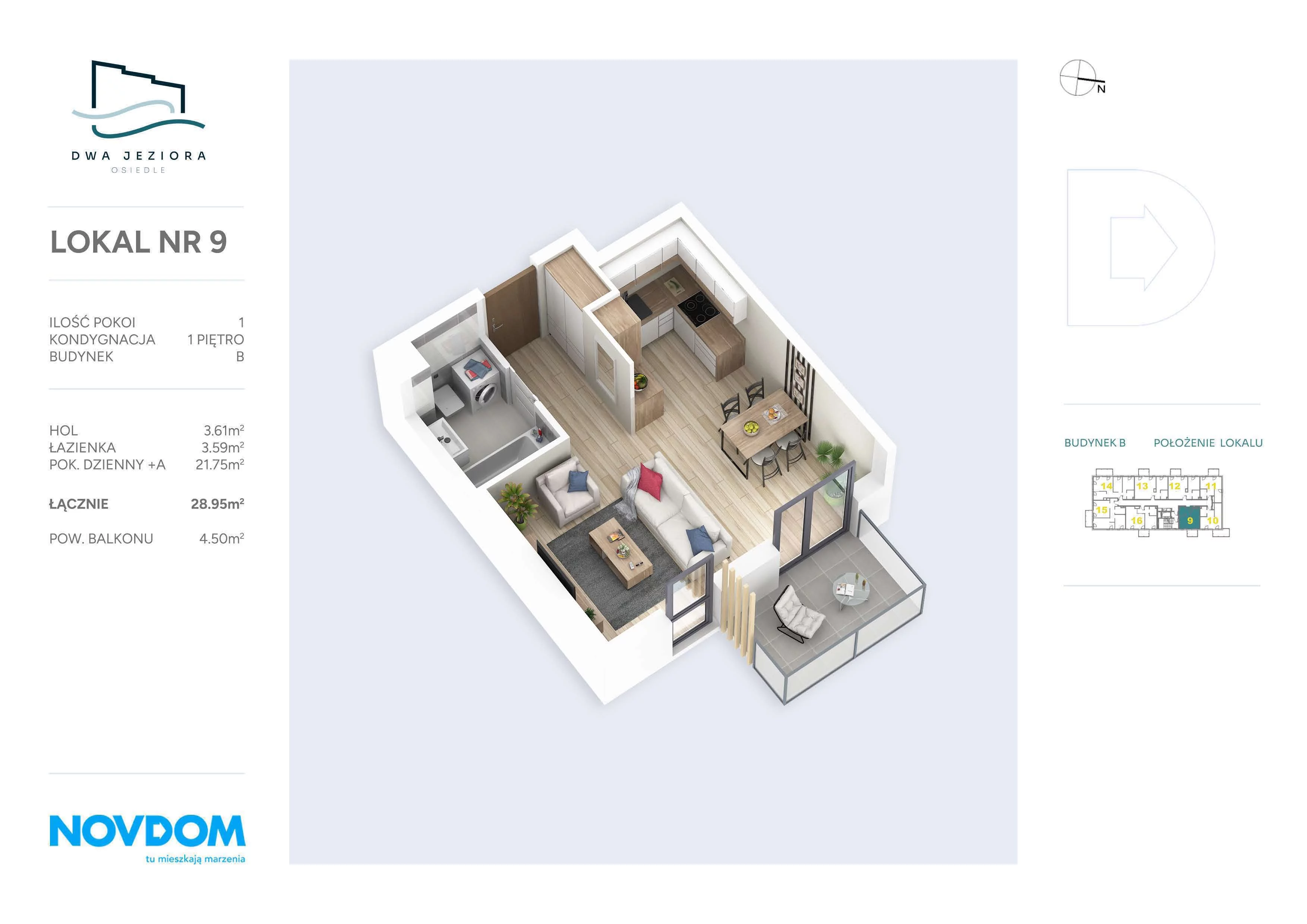 Apartament 28,95 m², piętro 1, oferta nr B/9, Dwa Jeziora, Olsztyn, Gutkowo, ul. Bałtycka