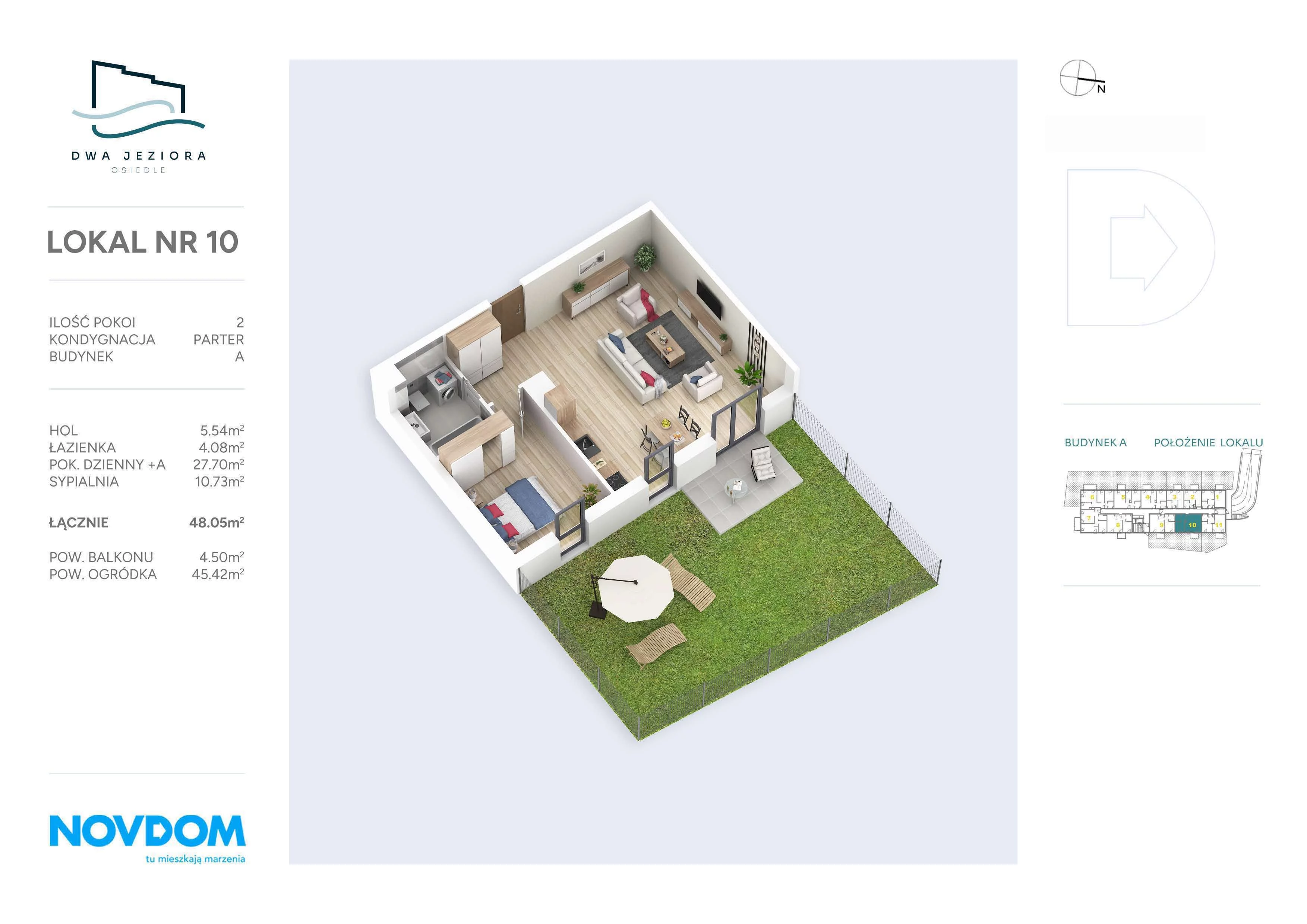 Apartament 48,05 m², parter, oferta nr A/10, Dwa Jeziora, Olsztyn, Gutkowo, ul. Bałtycka