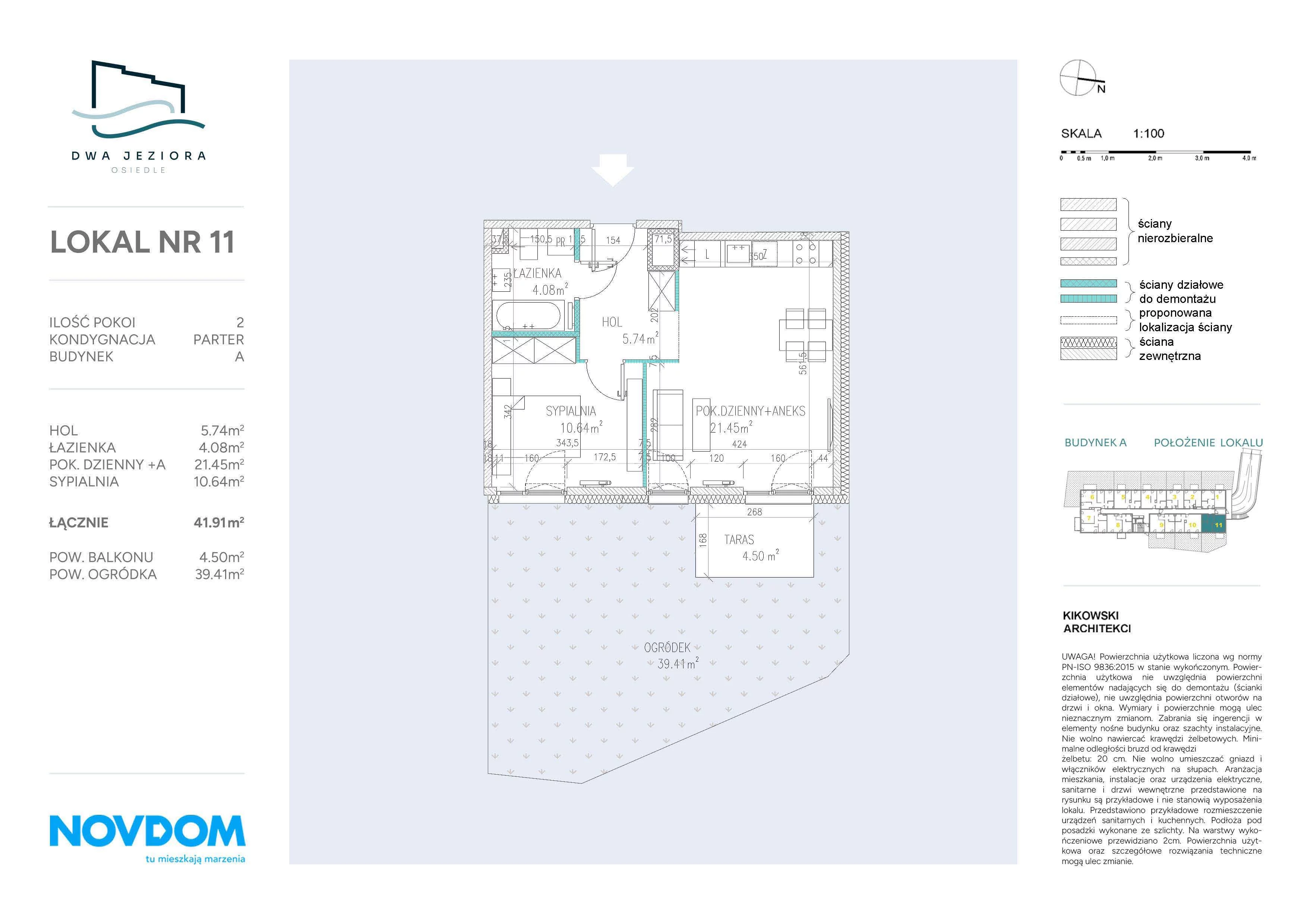 Apartament 41,91 m², parter, oferta nr A/11, Dwa Jeziora, Olsztyn, Gutkowo, ul. Bałtycka