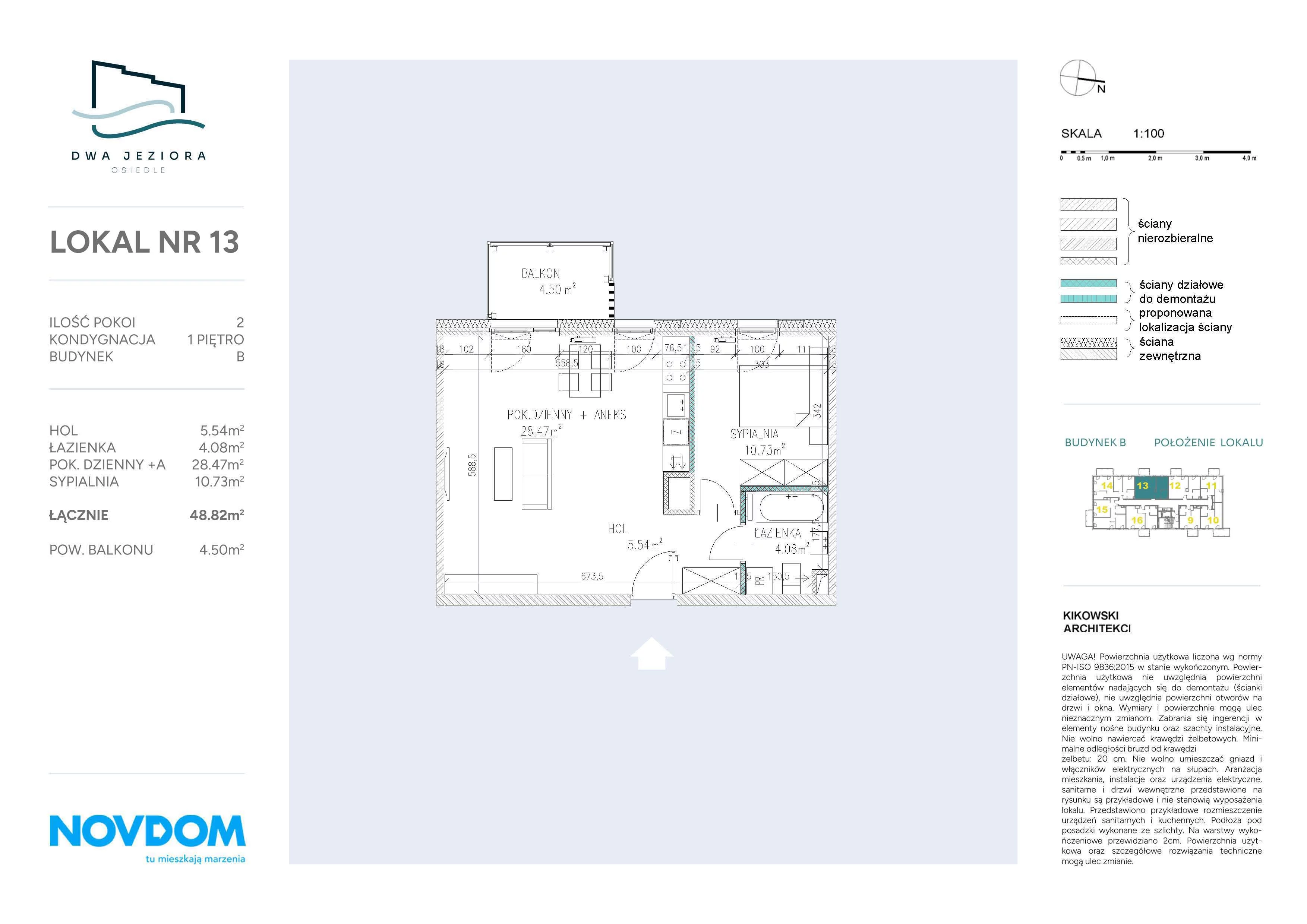 Apartament 48,82 m², piętro 1, oferta nr B/13, Dwa Jeziora, Olsztyn, Gutkowo, ul. Bałtycka