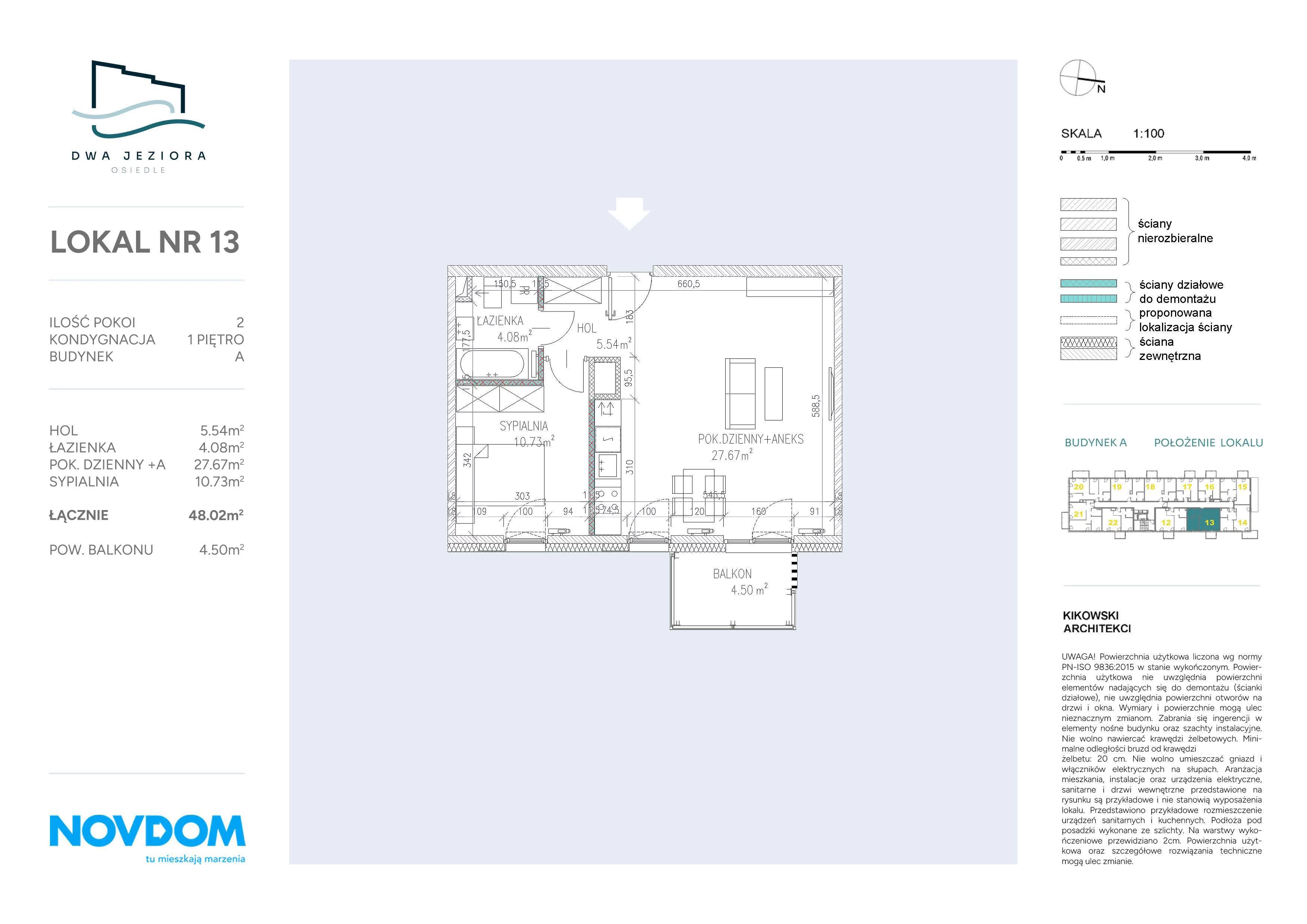 Apartament 48,02 m², piętro 1, oferta nr A/13, Dwa Jeziora, Olsztyn, Gutkowo, ul. Bałtycka