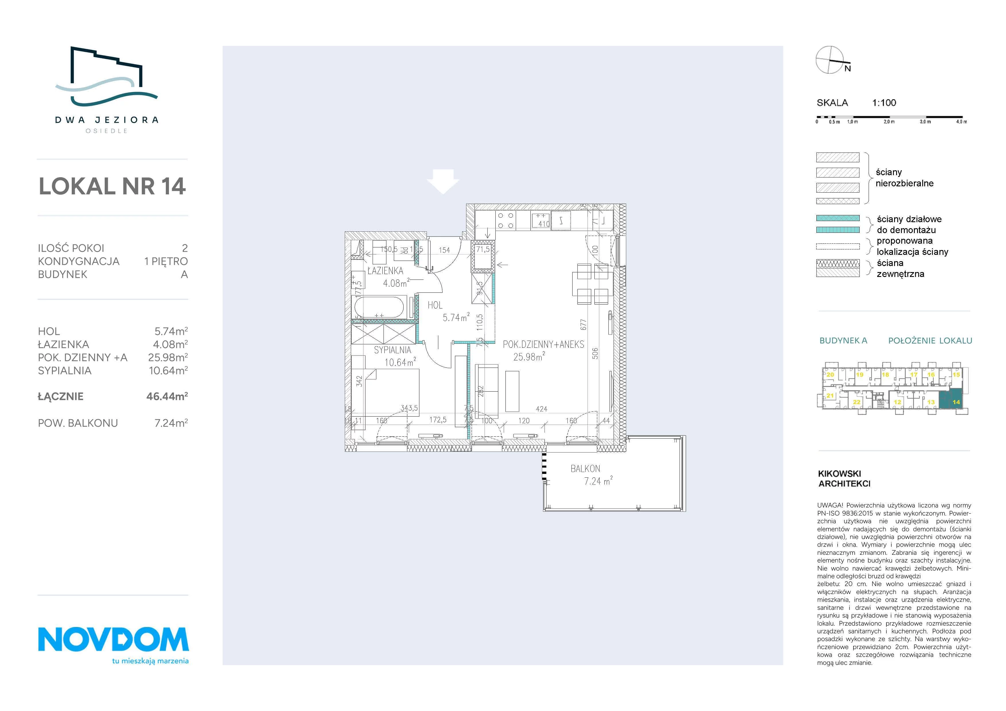 Apartament 46,44 m², piętro 1, oferta nr A/14, Dwa Jeziora, Olsztyn, Gutkowo, ul. Bałtycka