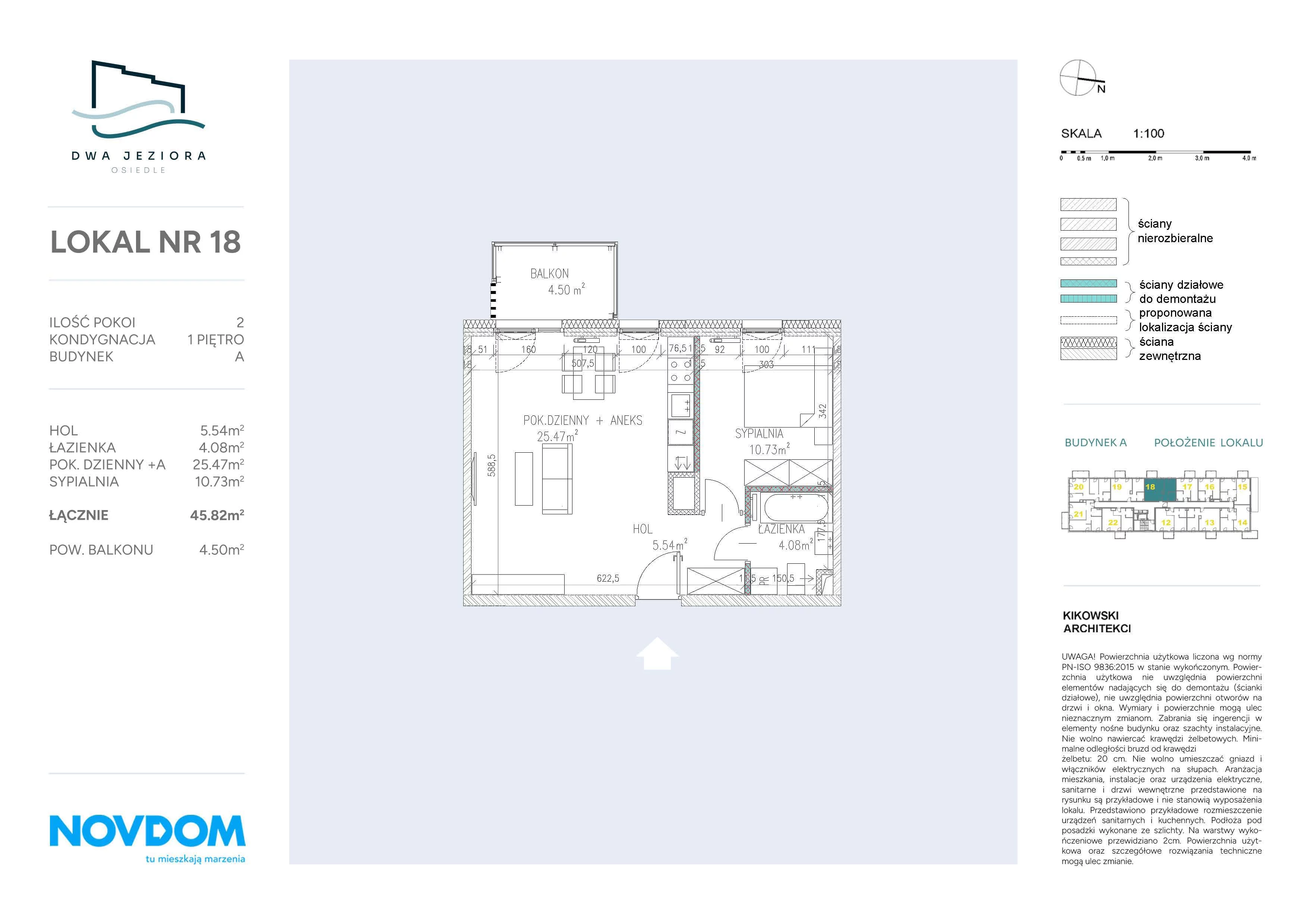 Apartament 45,82 m², piętro 1, oferta nr A/18, Dwa Jeziora, Olsztyn, Gutkowo, ul. Bałtycka