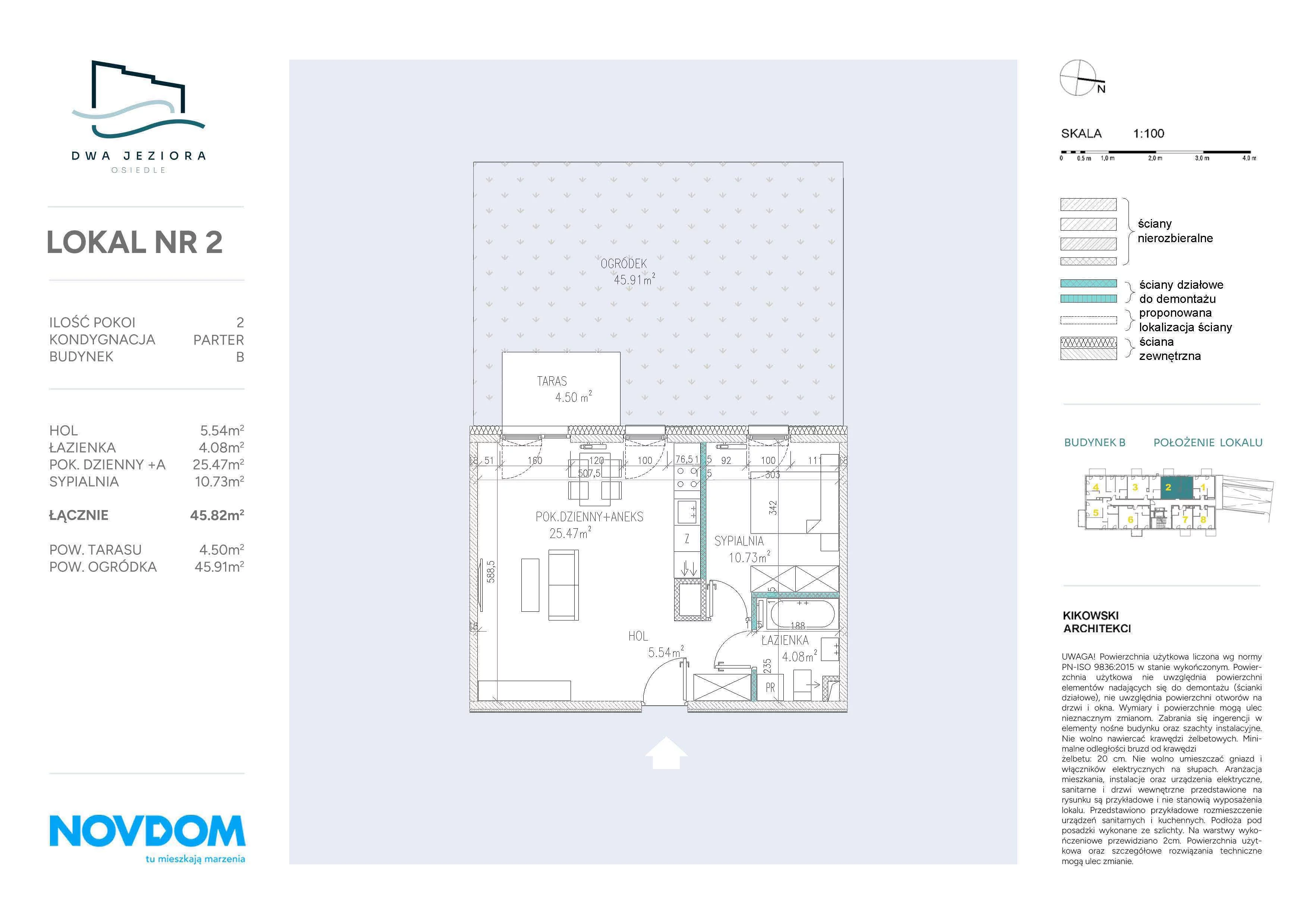 Apartament 45,82 m², parter, oferta nr B/2, Dwa Jeziora, Olsztyn, Gutkowo, ul. Bałtycka