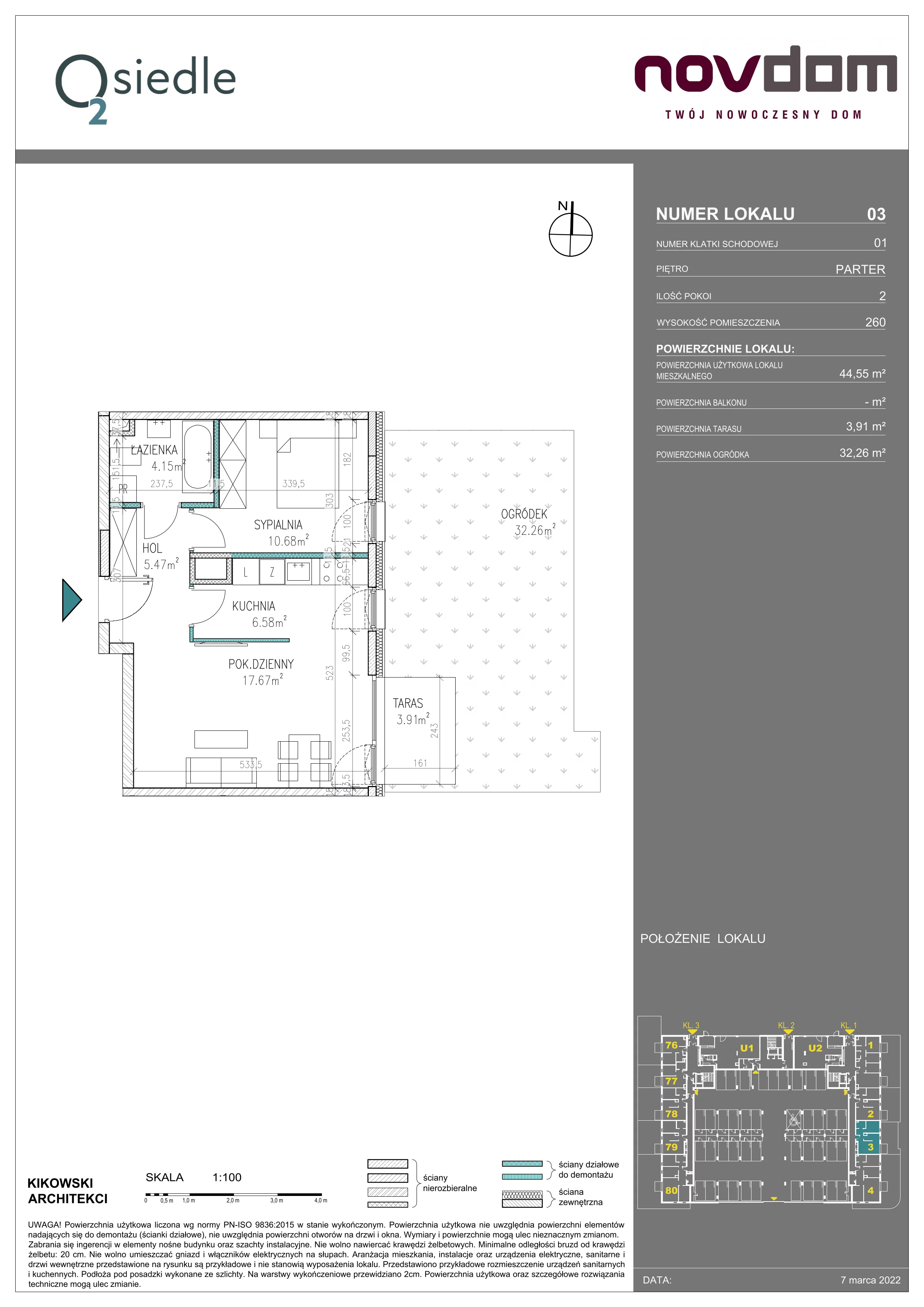 Apartament 44,55 m², parter, oferta nr B/3, Osiedle O2, Płońsk, ul. Klonowa