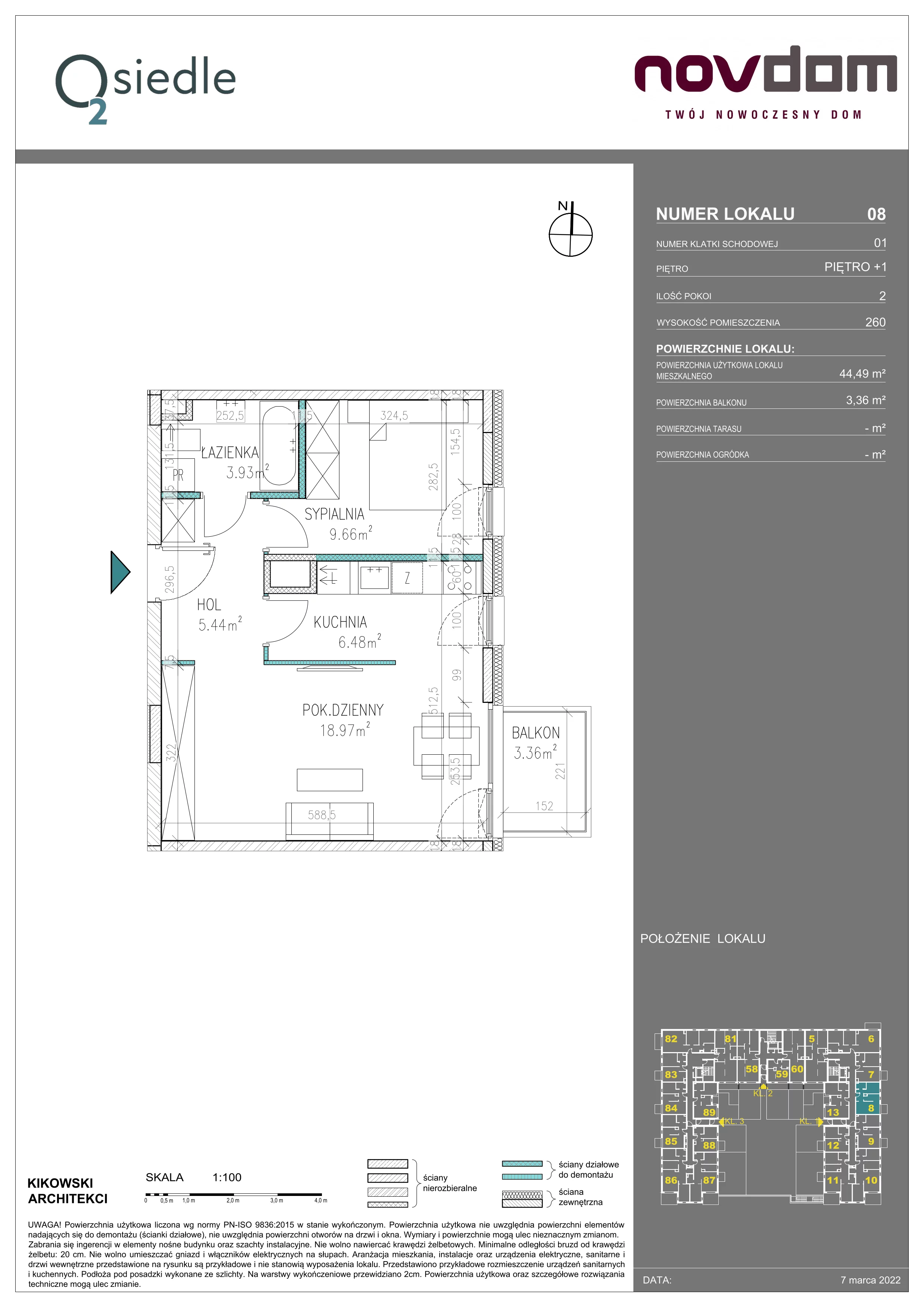 Apartament 44,49 m², piętro 1, oferta nr B/8, Osiedle O2, Płońsk, ul. Klonowa